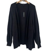 BOBI BLACK Los Angeles Cardigan Sweater Size Medium Chunky Knit NWT Blk Revolve