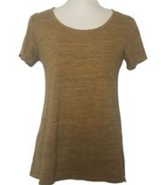 LulaRoe Women's short sleeve round‎ neck top tee shirt tan size small