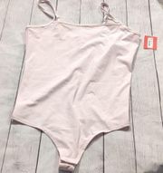 Spanx ribbed cami bodysuit ice pink size XL