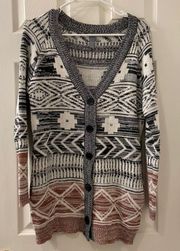 Charlotte Russe Oversized Deep V-Neck Button-up Cardigan