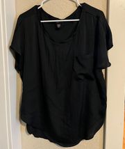 Victorias Secret Pocketed Silk Black Shirt 