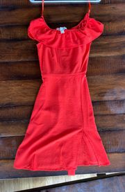 Red Off The Shoulder Mini Dress