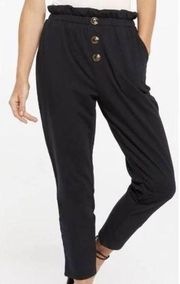 Z Supply French terry Brixton high waist button detail black S joggers