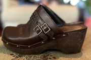 Vintage Route 66 Camden brown chunky slip on mule clog in size 859