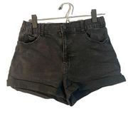 Sincerely Jules Black Cotton Blend Cuffed Denim Jean Shorts Women Sz 9/29