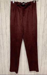 Womens Size M Avec Les Filles Anthropologie Faux Suede Pants Plum NWT