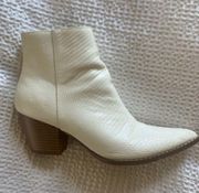 bone snakeskin booties