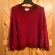 Umgee ~Red Oversized Pullover Sweater Medium
