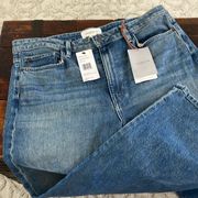 Lafayette 148 New York Faded Skyline High Waist Wide Leg Jeans Size 32 NWT