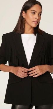 Cinq à Sept Black Dani Fringe Blazer Jacket Size 4 US $595