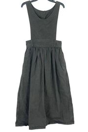 British Khaki Dark Olive Drab Apron Dress Womens Size 10