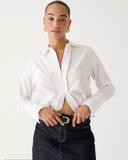 NWT J. Crew Organic Cotton Cropped garçon shirt with pearl buttons White Size 8