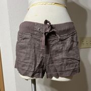 Brown Khaki Style Shorts with Waistband