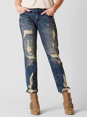 Remix by Rock Revival Pants Women's 26 Destroyed Straight Distressed Jeans