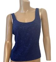 Alex Evenings petite glitter shimmer sleeveless blouse tank T1 4596