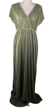 Balticborn Athena Pleated Maxi Dress Sage XXXL New