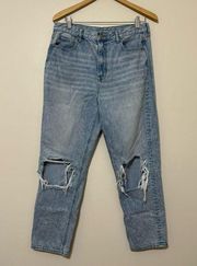 American Eagle  Distressed Mom Jeans Light Wash