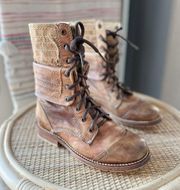 Bed Stu Roanne Chestnut Brown Leather Lace-Up Boots Women’s Size 6.5