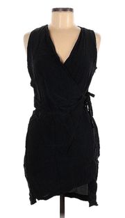 Allsaints Ashlar Silk Blend Sleeveless Tie Wrap Black Dress🖤🖤🖤