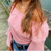 Off the shoulder long sleeve top