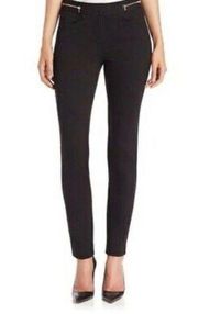 Rebecca Taylor Women's Zip Waist Stretch Twill Black Ankle Pant