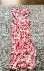 Beginning Boutique NWOT Floral Cut Out MIDI Dress