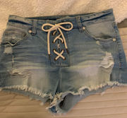 High Waisted Short Shorts Fringed