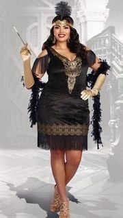 NEW Dreamgirl Swanky Flapper Dress Cosplay Halloween Costume Size 1X