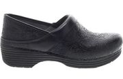Dansko LT Pro Black Floral Tooled Leather Clogs Slip On Shoes 38 EU / 7.5-8 US