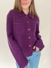Purple Willi Smith Collection 100% Wool Jacket Size Large