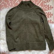 Ann Taylor Wool Blend Mock Neck Seamed Sweater in Loden Green Size Small