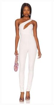 Superdown Tiasha Asymmetrical Jumpsuit in White