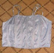 Nasty Gal  silver bodice top NWOT 6