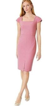 New ANN TAYLOR Square Neck Ponte Sheath Dress Sz 10. Msrp $150