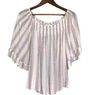 living doll Los Angeles Off Shoulder A-Frame Top Crepe Boho Festival Peasant 1X