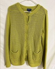 VTG‎ Pendleton Womens Sweater Green Button Down Knit Cardigan Cotton Size Large