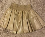 brown leather skirt