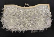 rhinestone sequins kiss me lock clutch