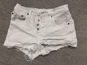 501 White Denim Shorts