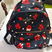 Kate Spade Backpack Navy Red Pink Flowers