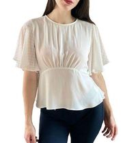 Express Sheer Chiffon Peplum Cottage Prairie Top SZ Small