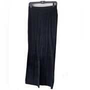 & other stories Velour Black Pants Kick Flare Stitched Press Crease Trousers 4