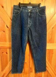 St. John's Bay Classic Fit Tapered Jeans Women's 16 Blue Dark Stone Wash Nwt