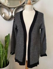 MERONA Black & White Open Front Cardigan Sweater | Medium