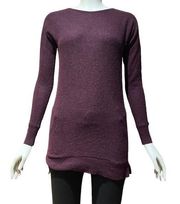 Halogen Cashmere Blend Burgundy Tunic Sweater Size XS