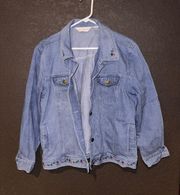 Embroidered Vintage Denim Jean Jacket Oversized 