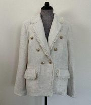 Vici Tweed Blazer Jacket with Gold Buttons Size Large NWOT