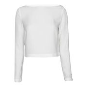 A.L.C. Zipper Sleeve Blouse White Cropped Top Basics Minimalist Women’s Size 6