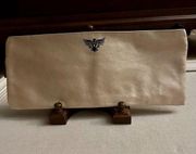 Apatchy London gold leather case w fabric Union Jack stitched in back NWOT