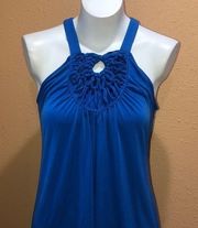 Eci New York blue sleeve less stretchy blouse